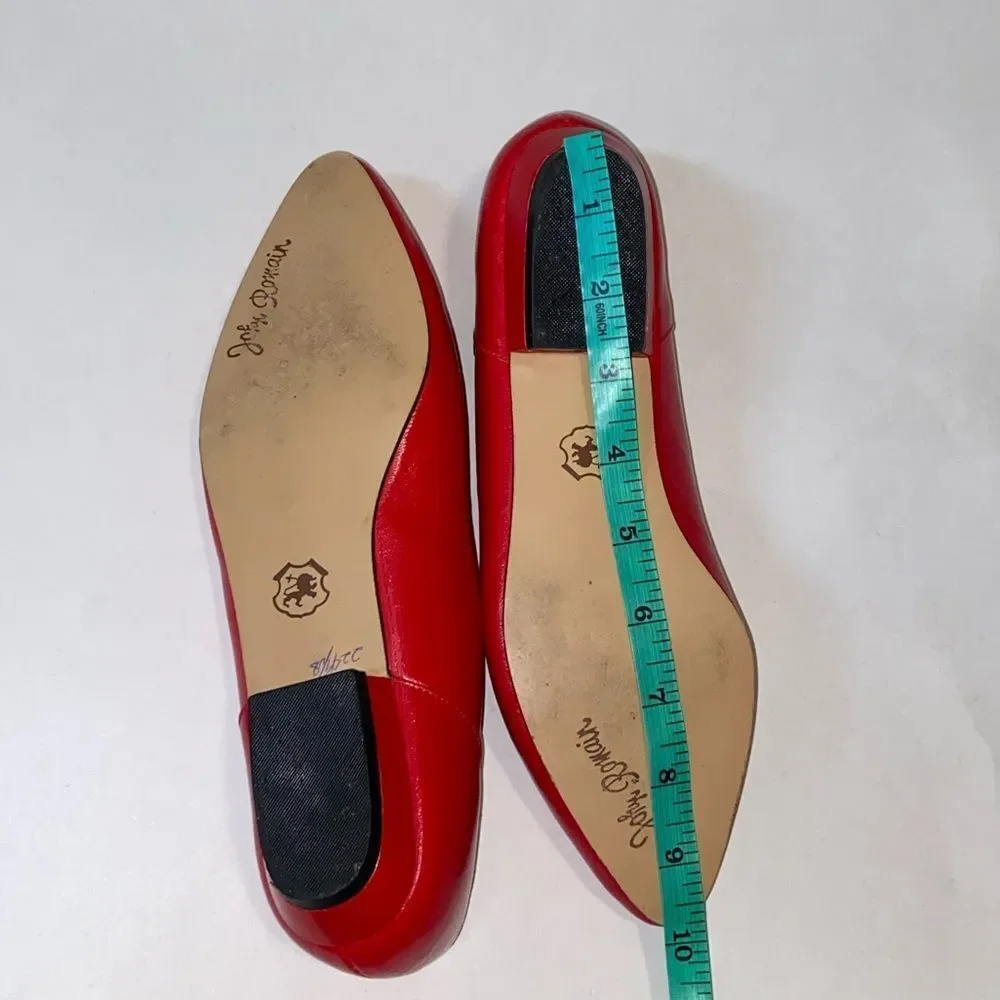 John Romain Leather Elegant Red Women's Loafers Size 8 B AA Barbara